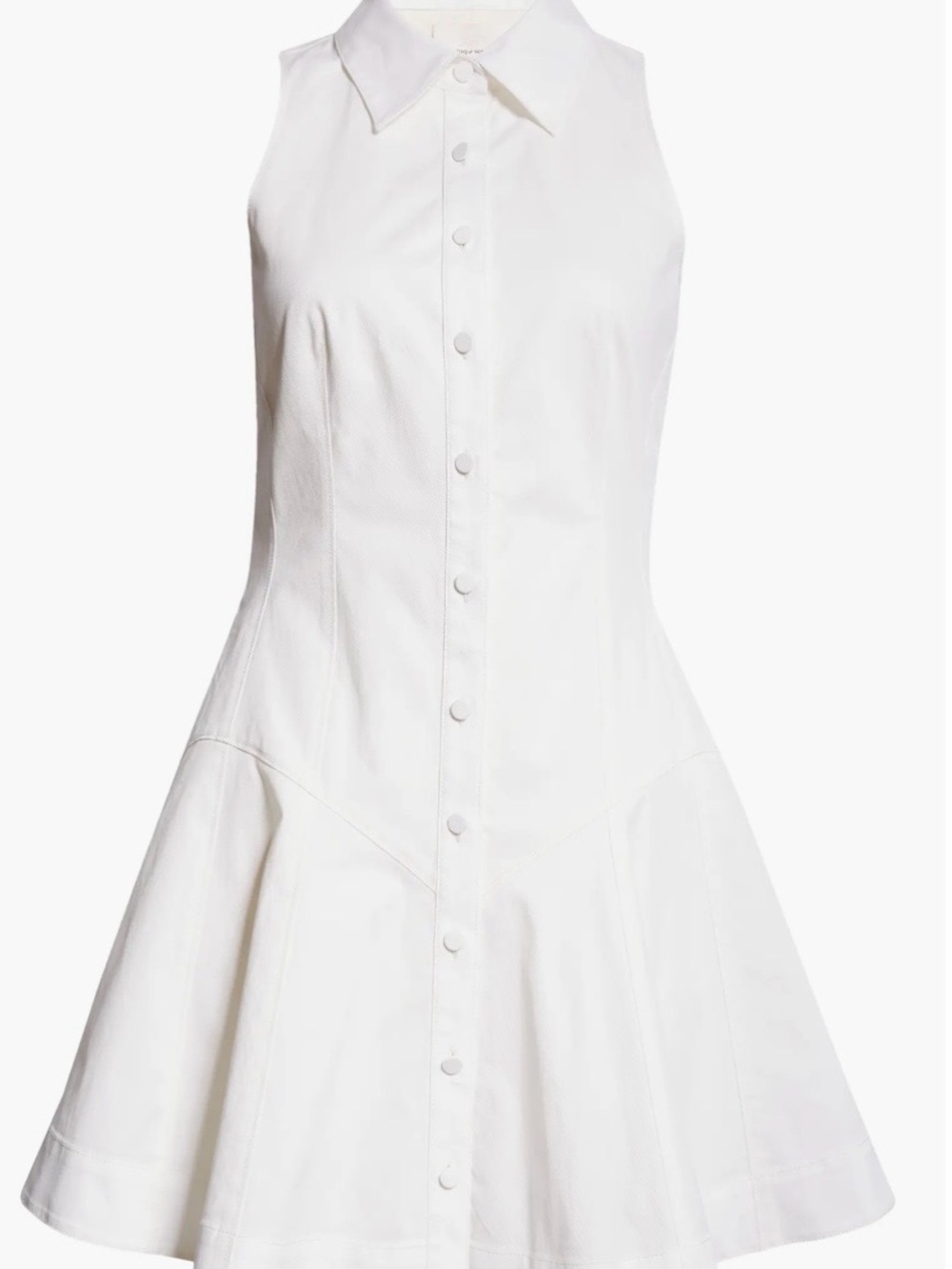 cinq a sept White Sleeveless Button-Front Fit & Flare Mini Dress